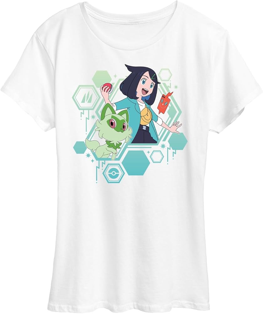 Pokémon Horizons - Liko and Sprigatito - Ladies Short Sleeve